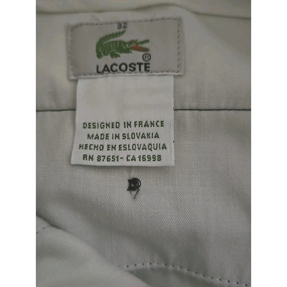 Lacoste Slacks Pants Size 32 Men's Black Dress Classic Fit Trousers